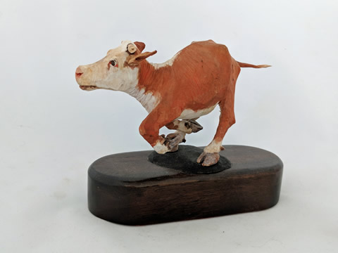 boydperrycollectors.com: Crazy Cow Original Wood Carving by Boyd Perry 1972
